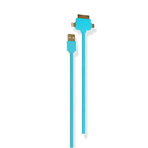 Petrix PFK700F iPhone 4/4s5/5s Micro USB Şarj ve Data Kablosu - Mavi