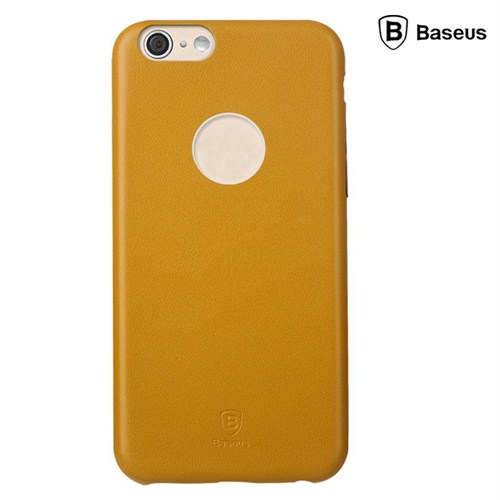 Baseus Thin Case (1mm)  iPhone 6 Arka Kapak - Sarı (Suni Deri)