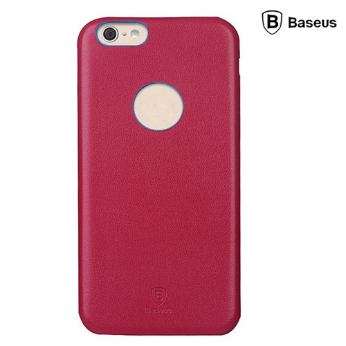 Baseus Thin Case (1mm)  iPhone 6 Plus Arka Kapak - Kırmızı (Suni Deri)