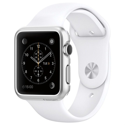 Spigen Apple Watch Kılıf Thin Fit (38mm) Satin Silver - SGP11489