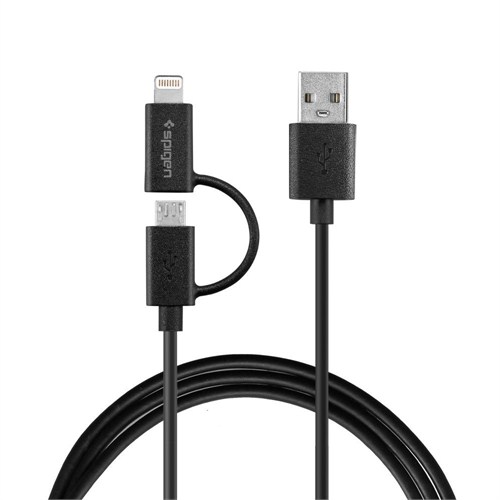 Spigen Sgp C21 Dual USB Lightning + Micro USB Kablosu (Apple ve Android uyumlu 2si 1arada tek kablo)