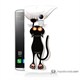 Teknomeg Lenovo A7010 Kılıf Kapak Kara Kedi Baskılı Silikon