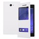 Teleplus Sony Xperia M2 Çift Pencereli Uyku Modlu Kılıf Beyaz