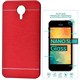 Kılıfland General Mobile Android One 4G Kılıf Metal Motomo Kırmızı+Cam
