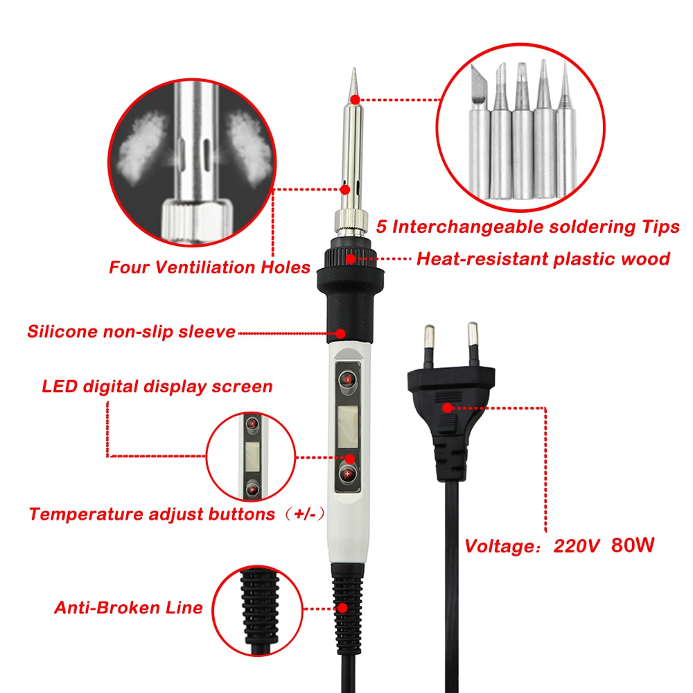 Betty Becky Elektrikli Havya 80 W Ayarlanabilir Sıcaklık LCD Fiyatı