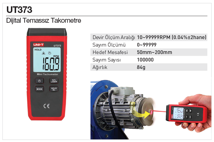 Unit Uni T UT373 Dijital Temazsız Takometre Fiyatı