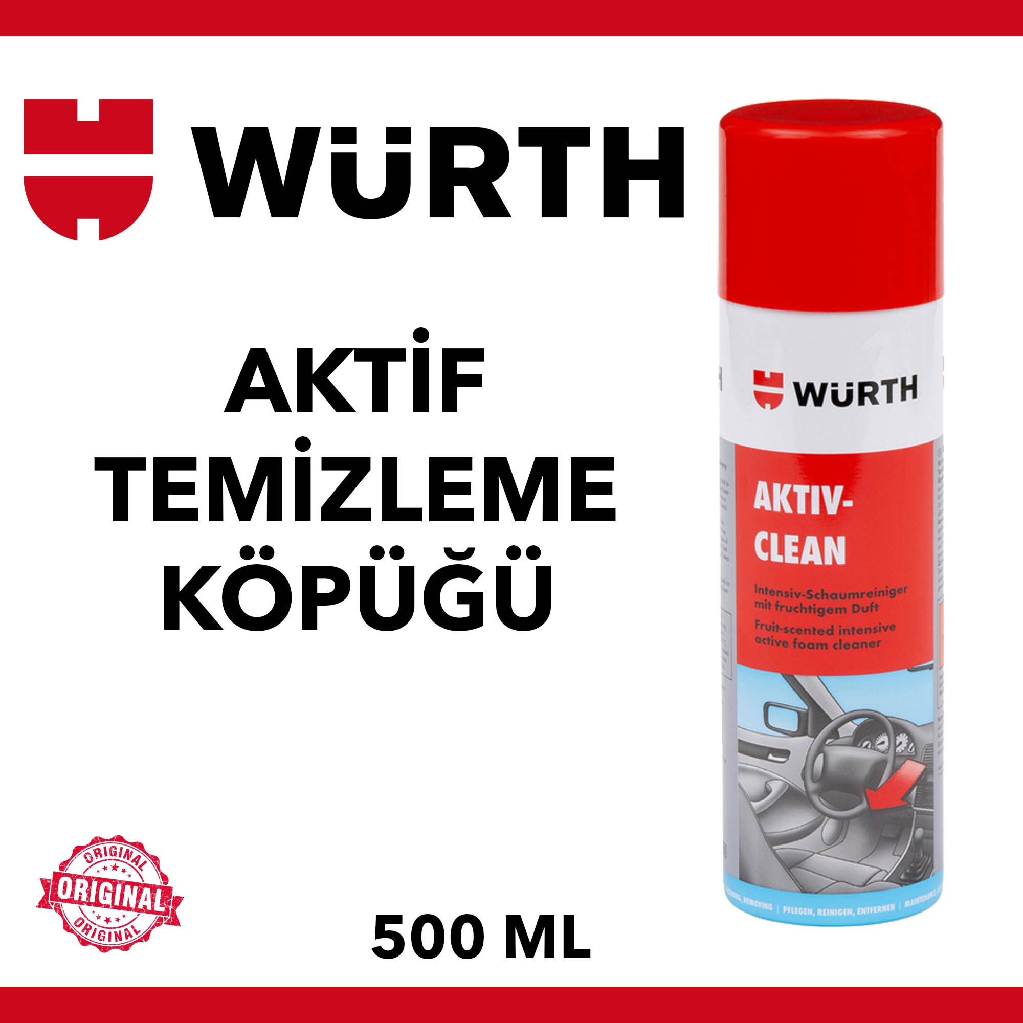 Würth Aktiv Clean Araç Içi Meyve Kokulu Aktif Temizleme Fiyatı