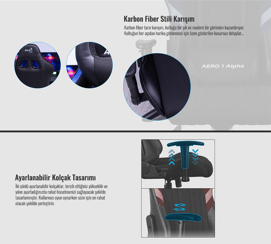 Aerocool Aero 1 Alpha Siyah Oyuncu Koltuğu (AEAERO1B)