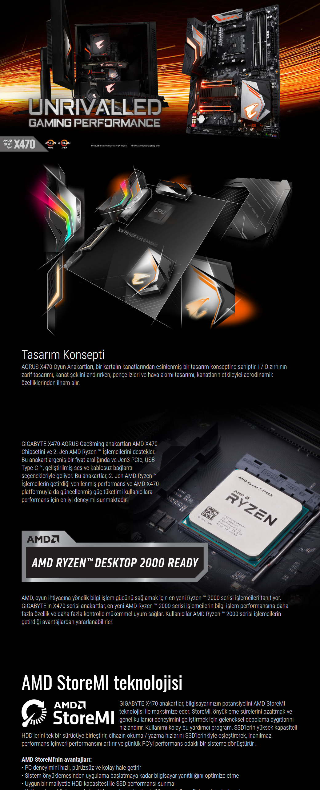 Gigabyte X470 Aorus Gaming 5 WIFI AMD X470 2133MHz DDR4 Fiyatı