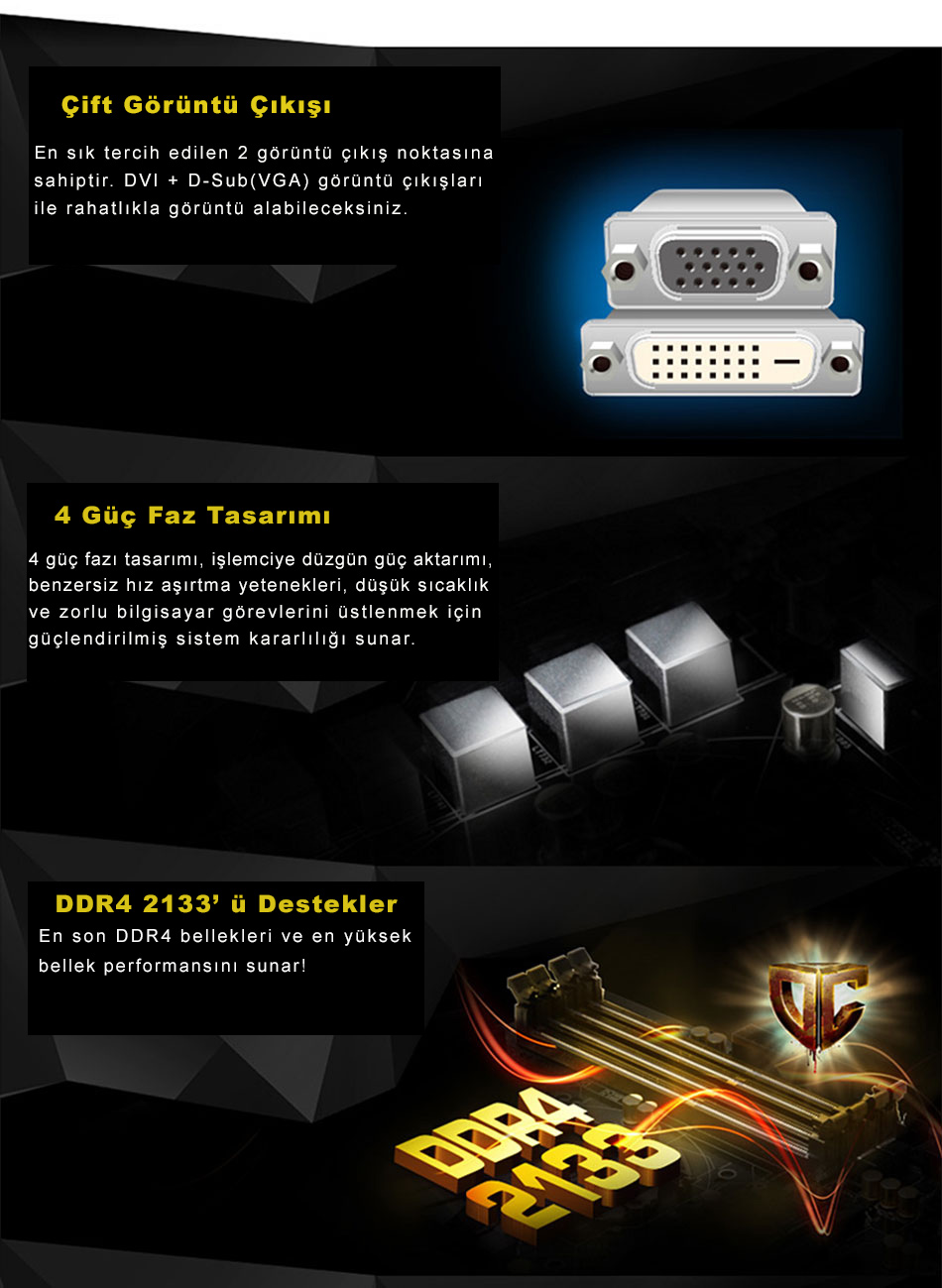 Asrock H110M-DVS R3 Intel H110 1x PCIe x16 G3 2133MHz DDR4 Fiyatı