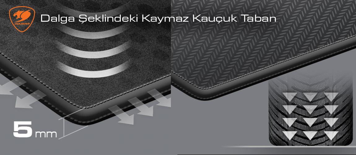 Cougar Arena Black Dalga Şeklindeki Kaymaz Kauçuk Taban