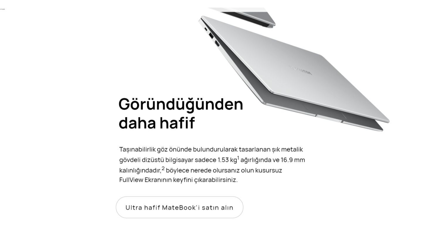 Huawei Matebook D 15 AMD Ryzen 7 3700U 8GB 512GB SSD Windows Fiyatı