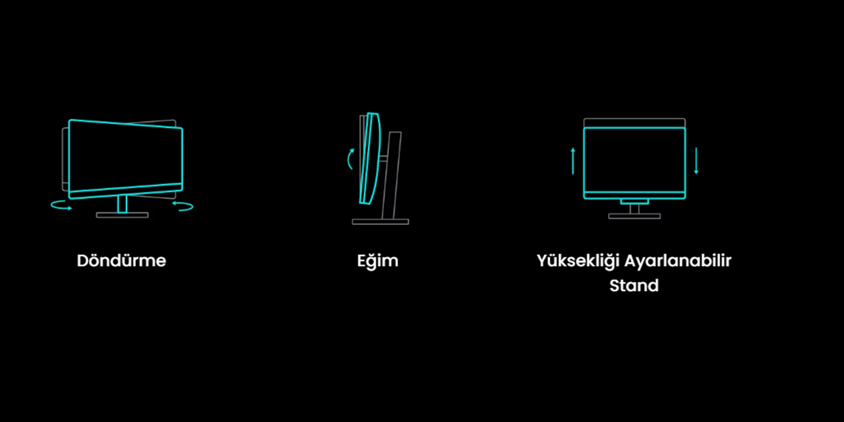 BenQ RD280U farklı duruş pozisyonları