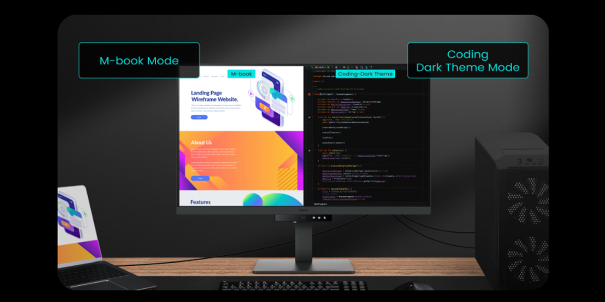 BenQ RD320U DualView Plus çok yönlü renk modları