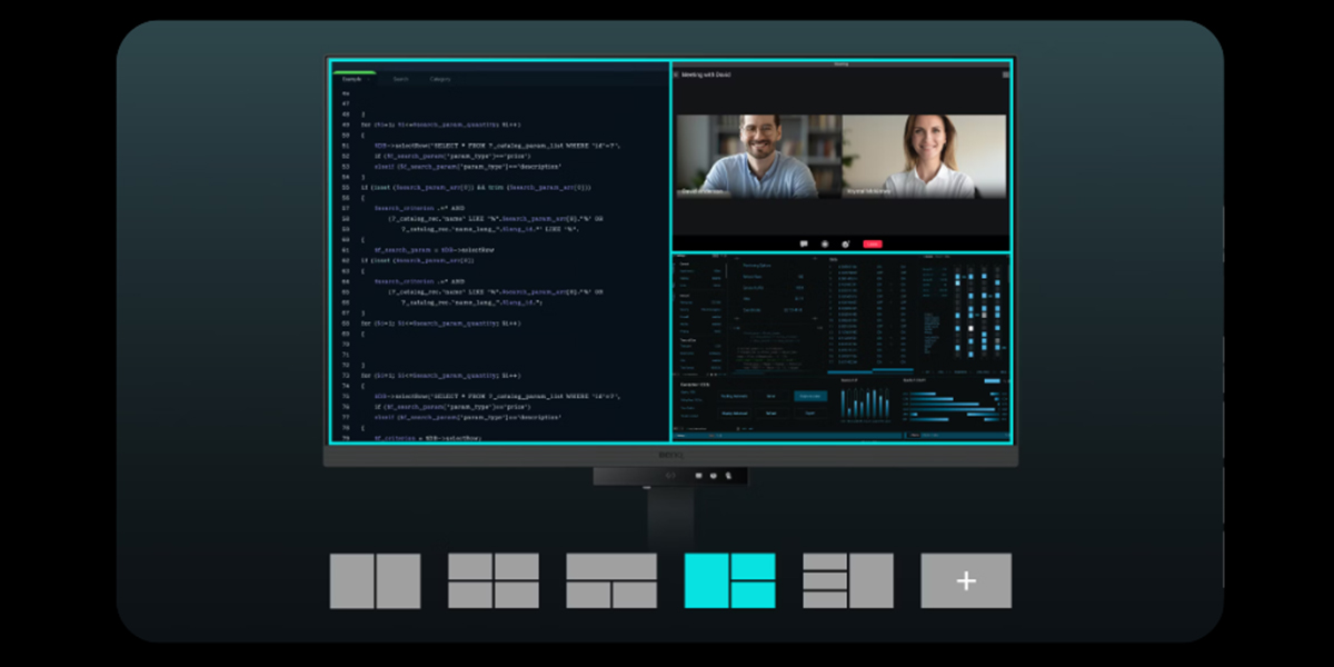 BenQ RD320U özelleştirilebilir masaüstü bölümleri