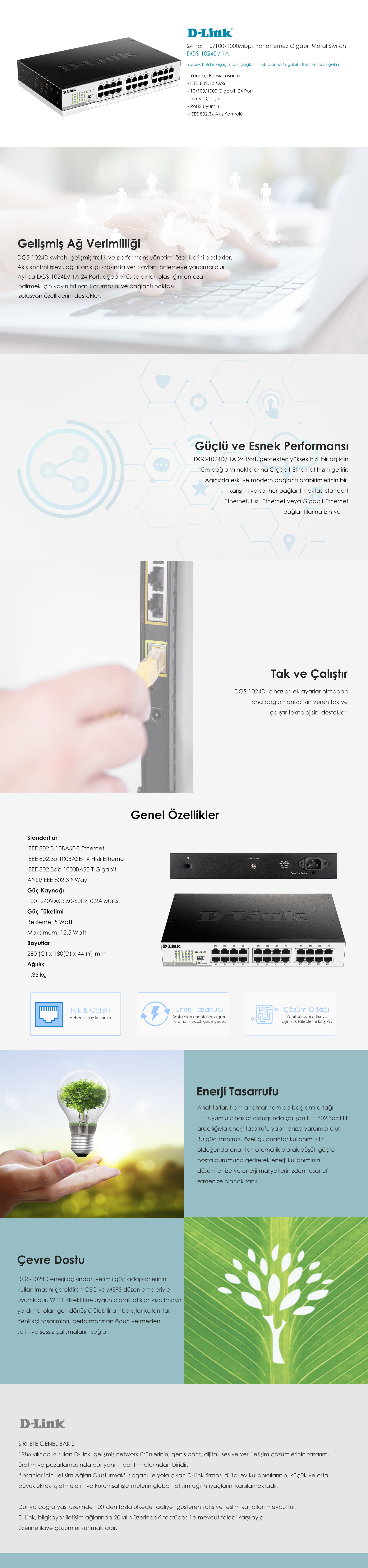 Dlink DGS 1024D 24 Port Metal Switch