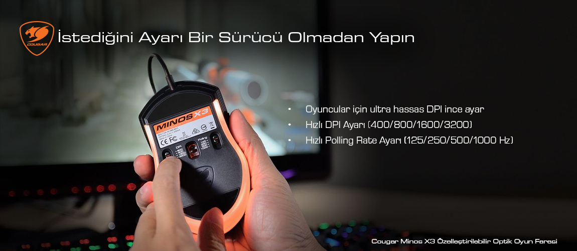 MINOS X3 Özelleştirilebilir Optik Oyun Faresi