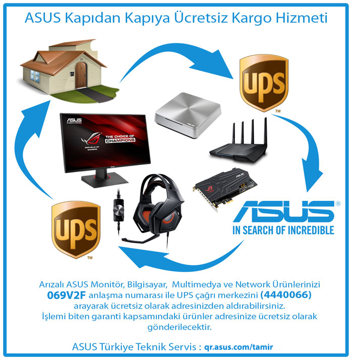 Asus kapıdan kapıya garanti