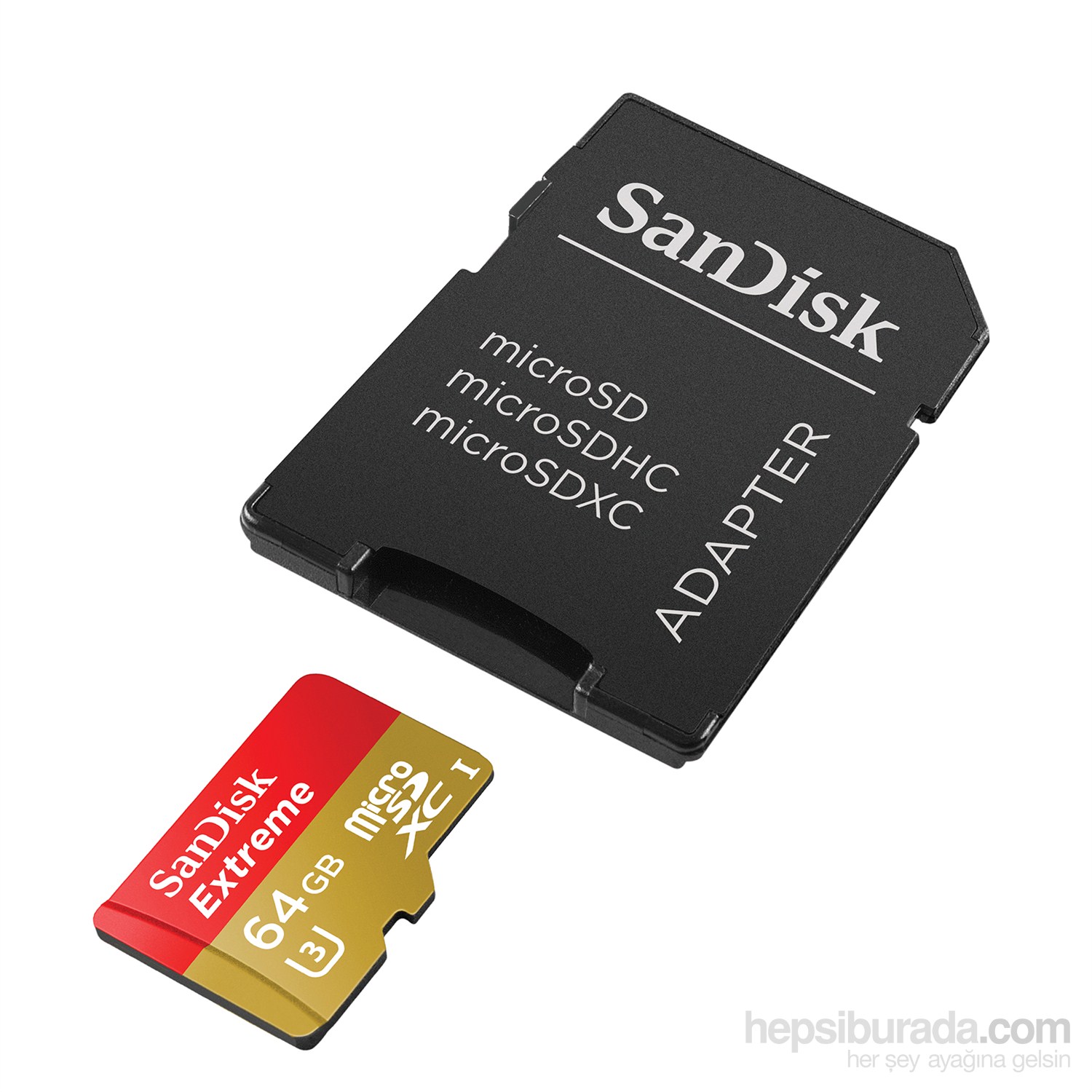 Sandisk Extreme microSDXC 64GB + SD Adapter + Rescue Pro Deluxe 60MB/s Class 10 UHS-I Hafıza Kartı SDSDQXN-064G-G46A