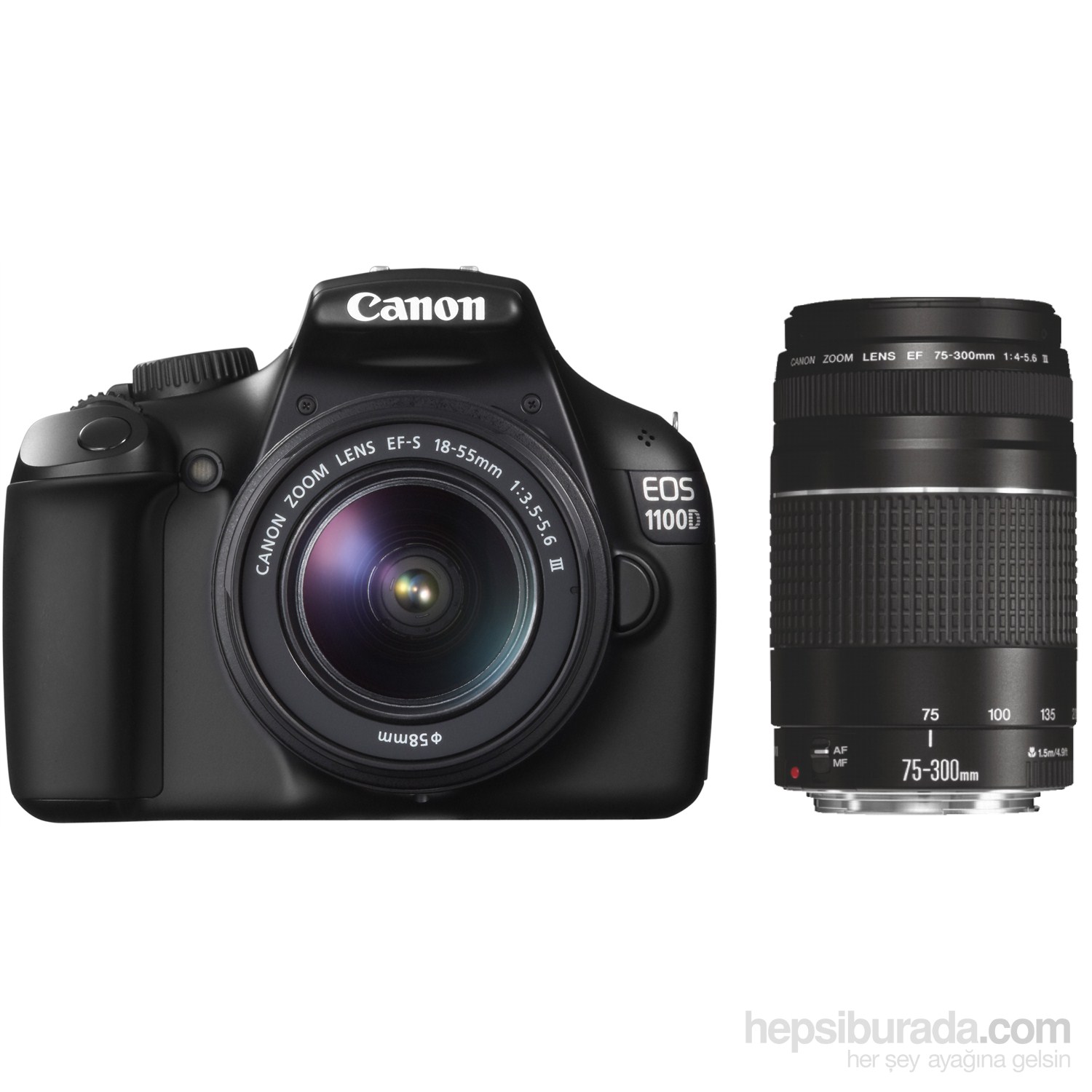 Canon Eos 1100D 18-55mm + EF 75-300mm SLR Dijital Fotoğraf Makinesi