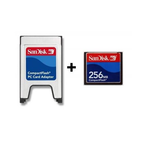 Sandisk PCMCIA-CF Compact Flash Adaptör + 256MB Compact Flash Kart