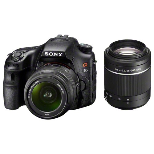 Sony SLT A65VY 18-55Mm + 55-200Mm Lens Kiti 24,3 MP 3" LCD Ekran Dijital Fotoğraf Makinası