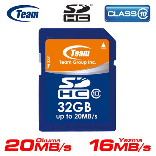 Team 32 GB SDHC 20 MB/s Class 10 Hafıza Kartı (TMSD32GC10)