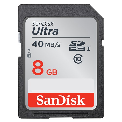 Sandisk Ultra SDHC 8GB 40MB/s Class 10 UHS-I Hafıza Kartı SDSDUN-008G-G46