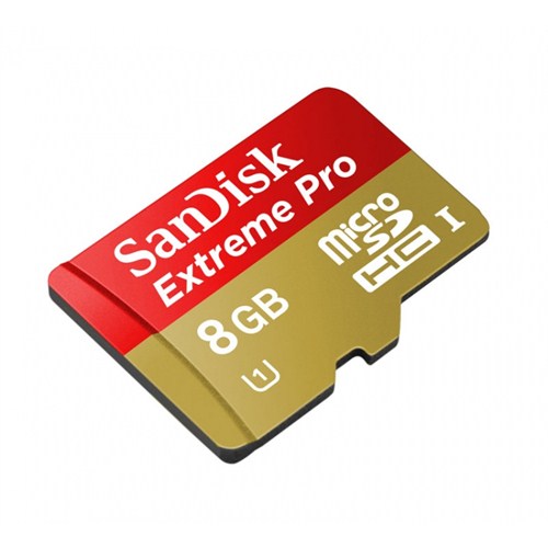 Sandisk microSDHC 8GB Extreme Pro 95MB/s Class 10 UHS-I Hafıza Kartı SDSDQXP-008G-X46