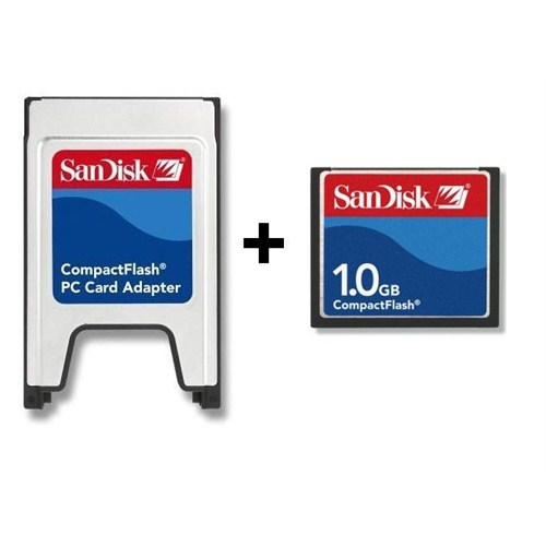 Sandisk PCMCIA-CF Compact Flash Adaptör + 1GB Compact Flash Kart