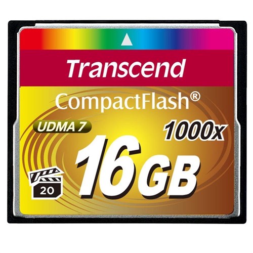 Transcend 16GB 1000x Compact Flash Kart (Type I)