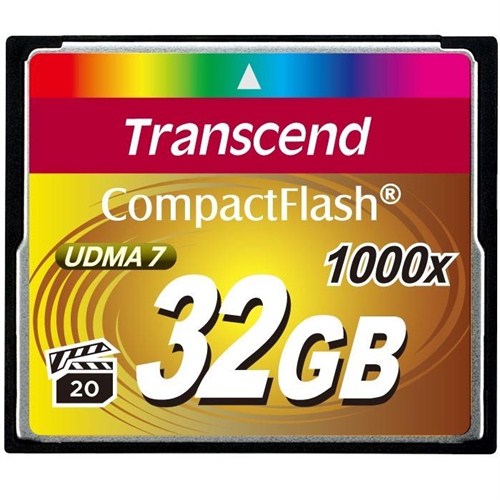Transcend 32GB 1000x Compact Flash Kart (Type I)