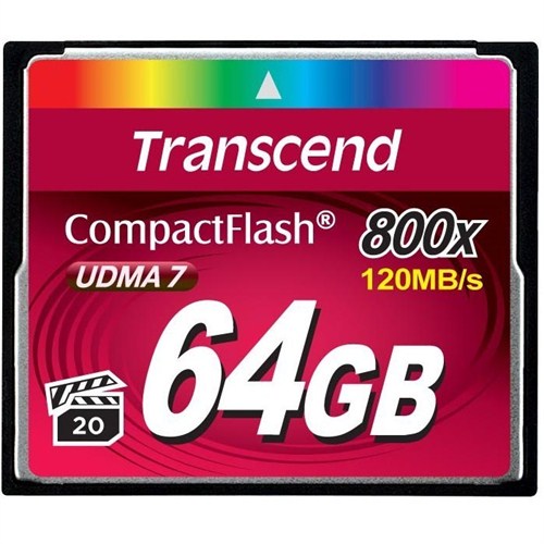 Transcend 64GB 800x Compact Flash Kart (Type I)