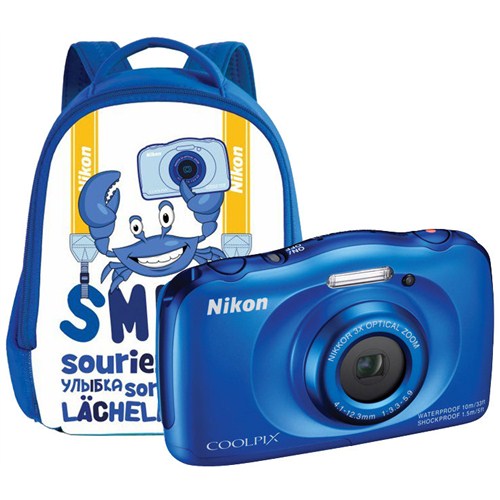 Nikon Coolpix S33 Kompakt Dijital Fotoğraf Makinesi Kit Mavi
