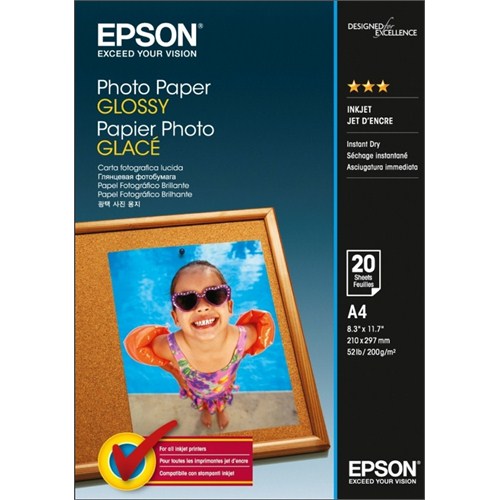 Epson Glossy Fotoğraf Kağıdı 20 Sayfa A4 C13S042538