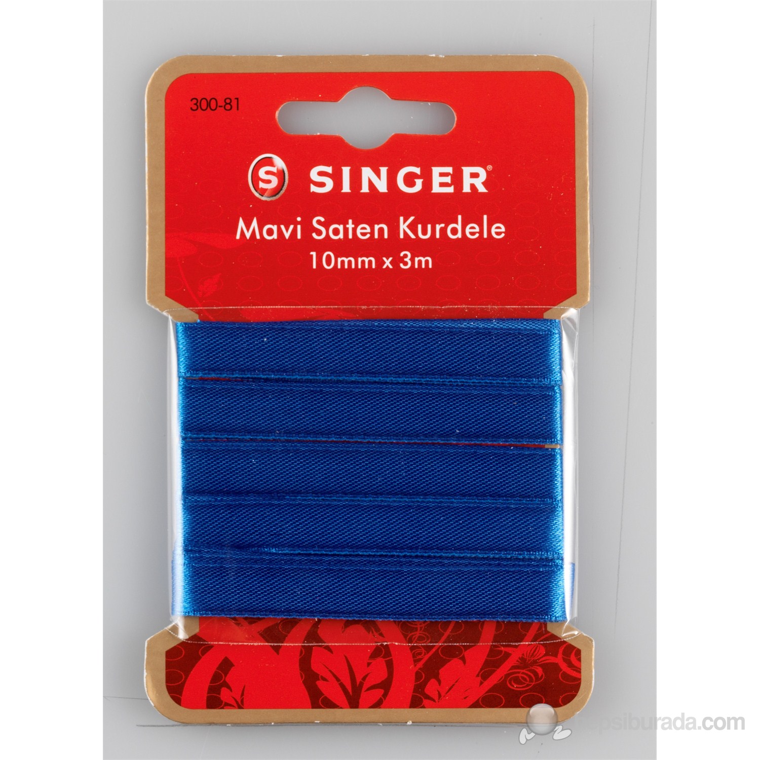 Singer 300-81 Mavi Saten Kurdele (10 mm x 3 m)