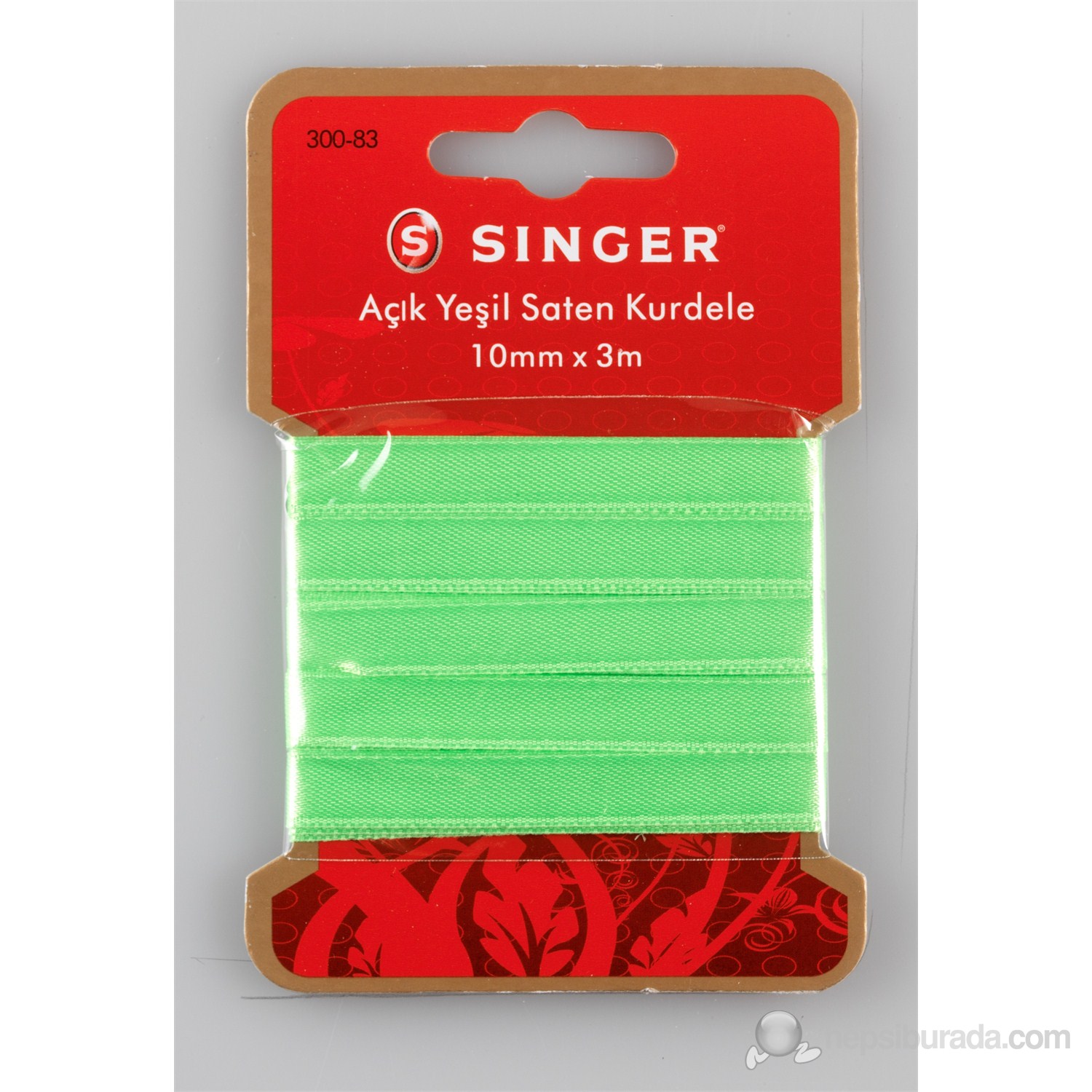 Singer 300-83 Açık Yeşil Saten Kurdele (10 mm x 3 m)