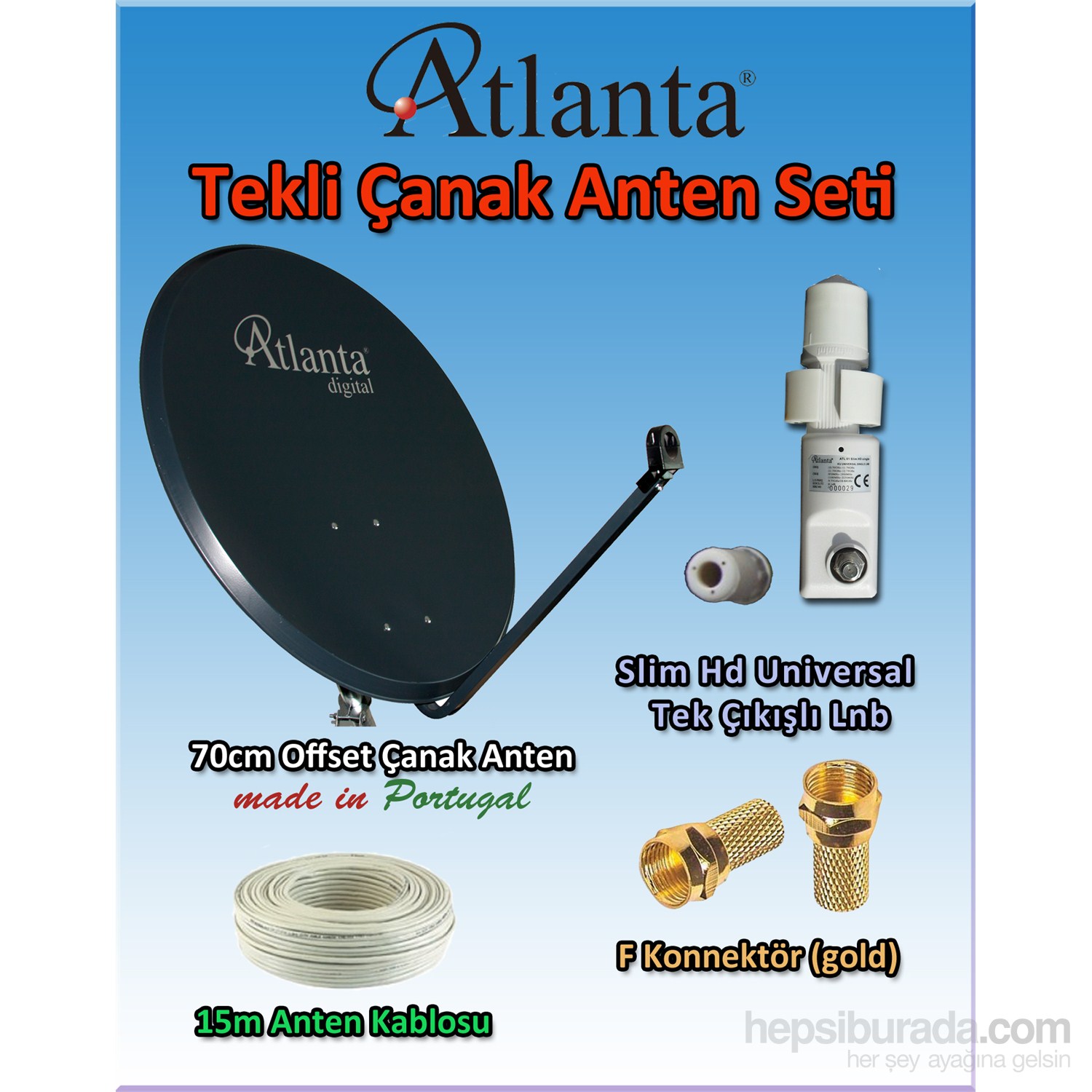 Atlanta Tekli Çanak Anten Seti