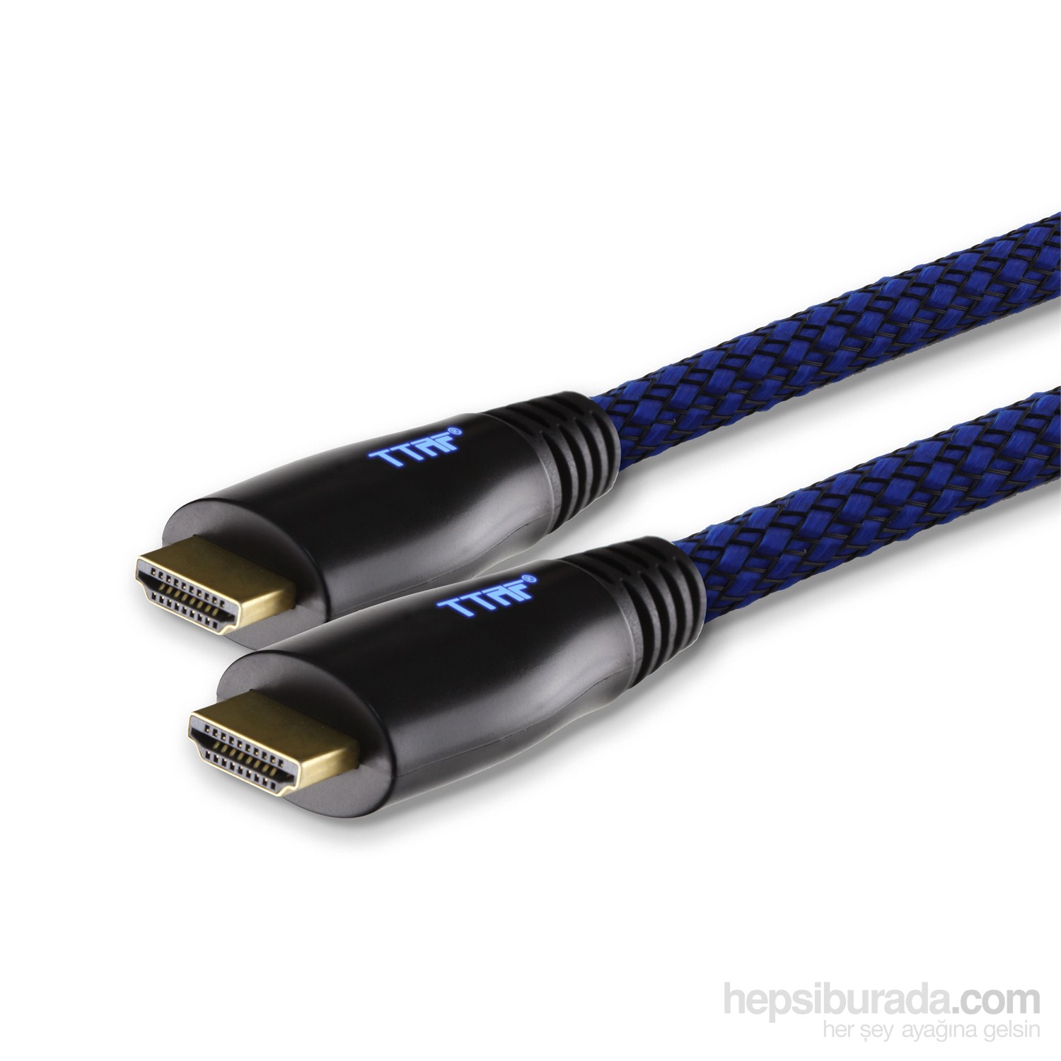 TTAF HDMI™ Connector  to HDMI™ Connector High Speed HDMI™ Cable  with Ethernet  24K Gold Blue Led 2m (96234)