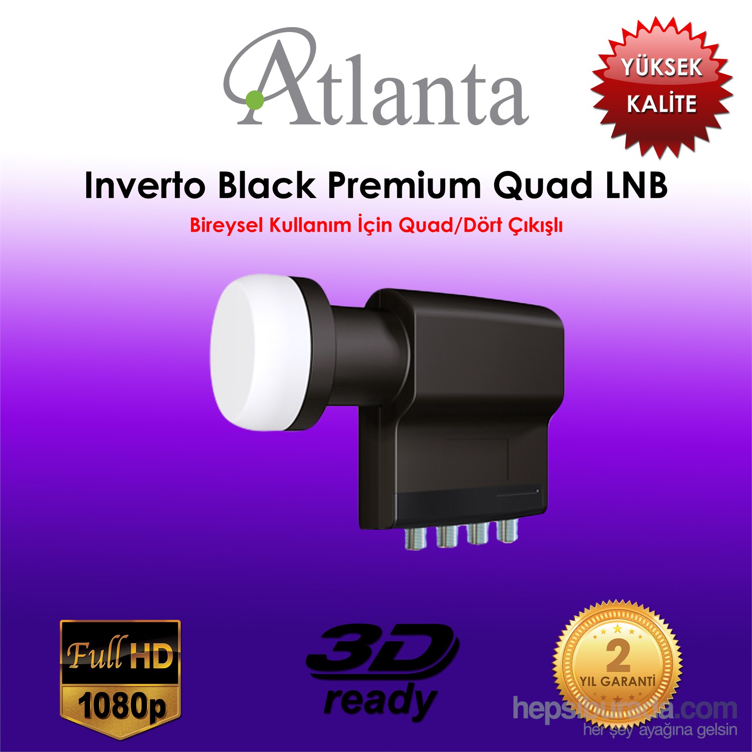 Atlanta Inverto Black Premium Quad LNB (Dört Çıkışlı - Bireysel Kullanım)