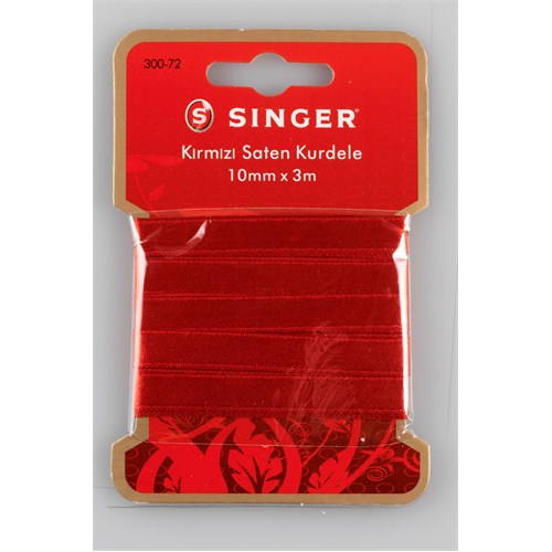 Singer 300-72 Kırmızı Saten Kurdele (10 mm x 3 m)