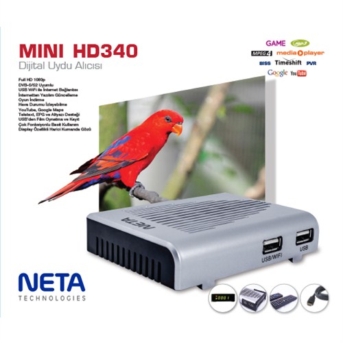 Neta Mini HD340 (IPTV+USB+PVR)  Full HD Uydu Alıcısı