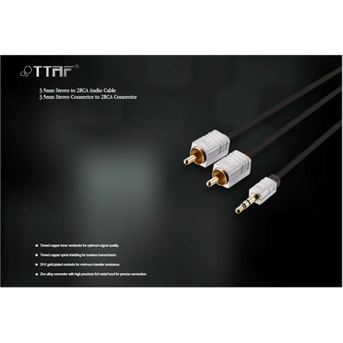 TTAF Nano Pro 3.5mm Stereo - 2 RCA Connector Audio Y Kablo 1m