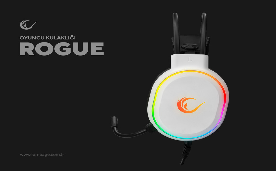 Rampage ROGUE Beyaz USB 7.1 Surround RGB Ledli Gaming Oyuncu Fiyatı