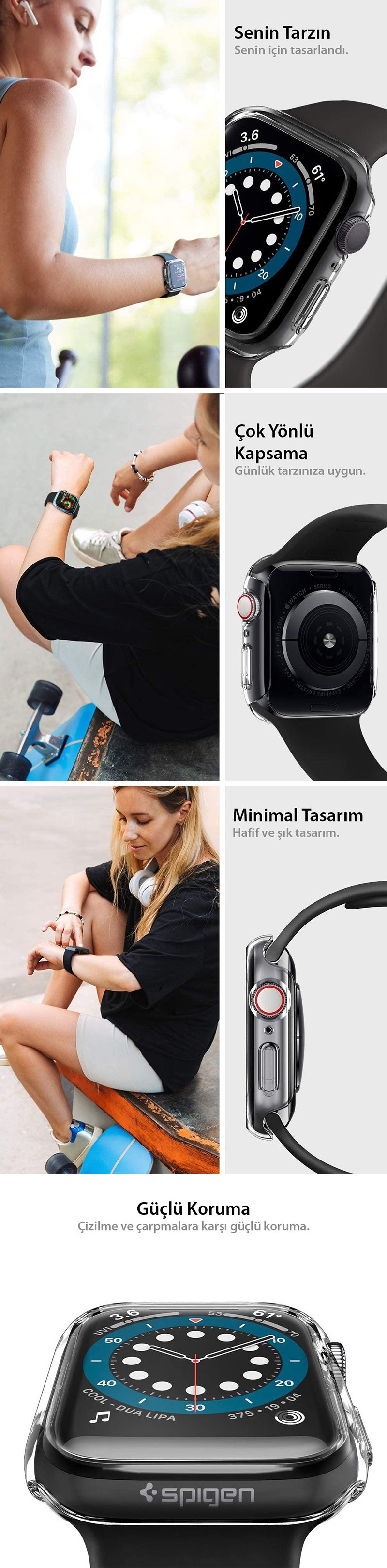 Spigen Apple Watch Seri 6/SE/5/4 (44mm) ile Uyumlu Kılıf Fiyatı