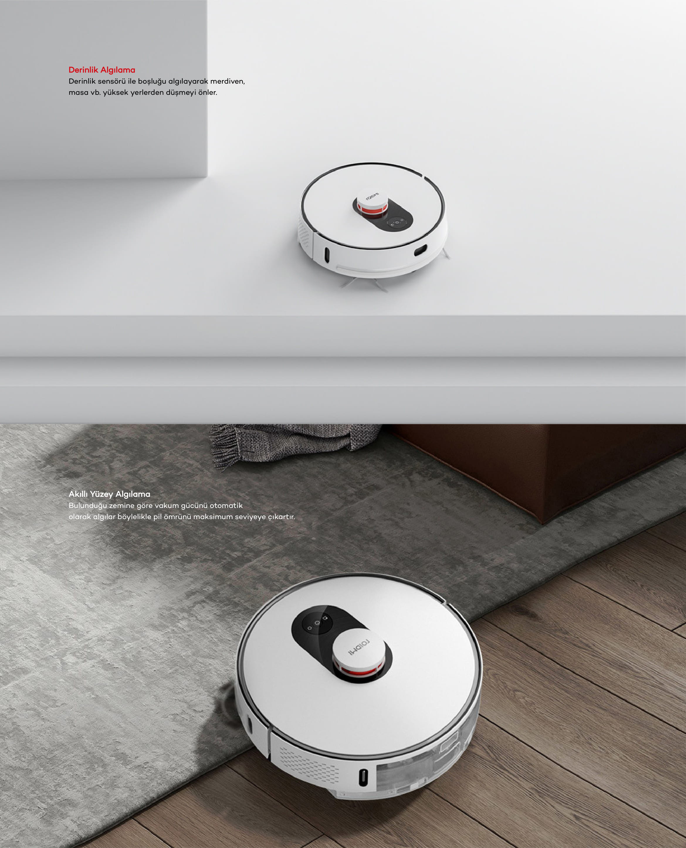 Roidmi Eve Vacuum Mop Akıllı Robot Süpürge Robot Süpürge ve Küçük Ev