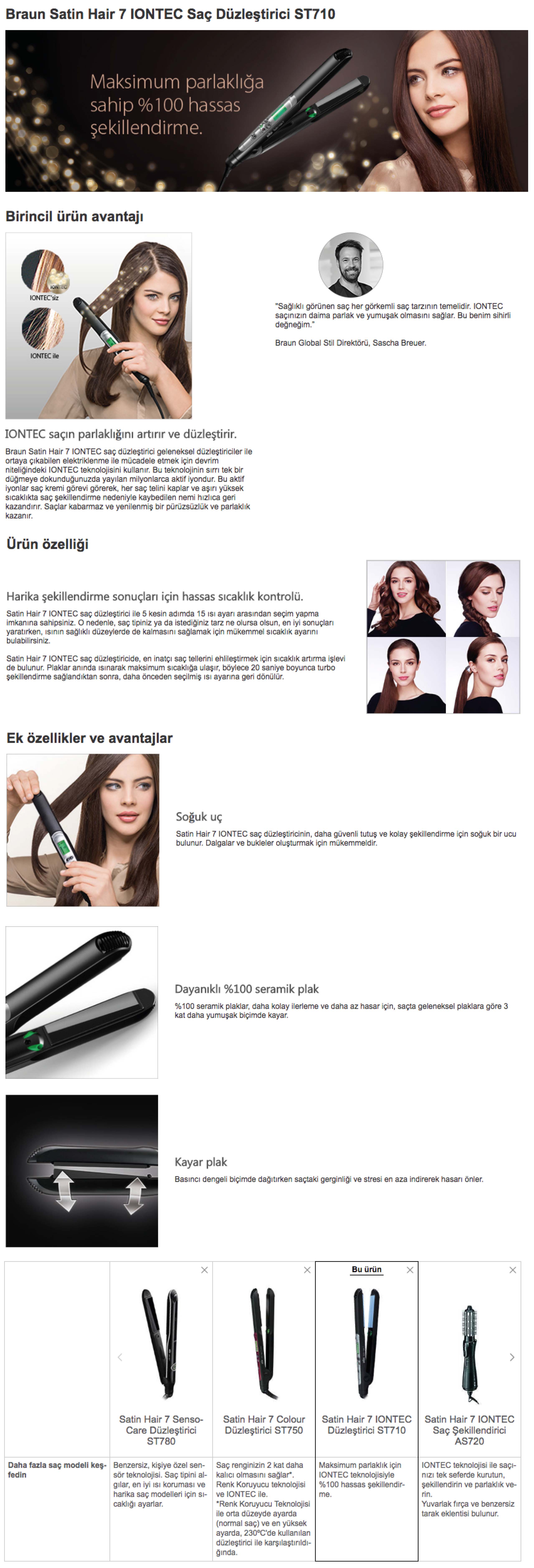 Braun Satin Hair 7 Iontec Saç Düzleştirici ES2 ST710 Fiyatı