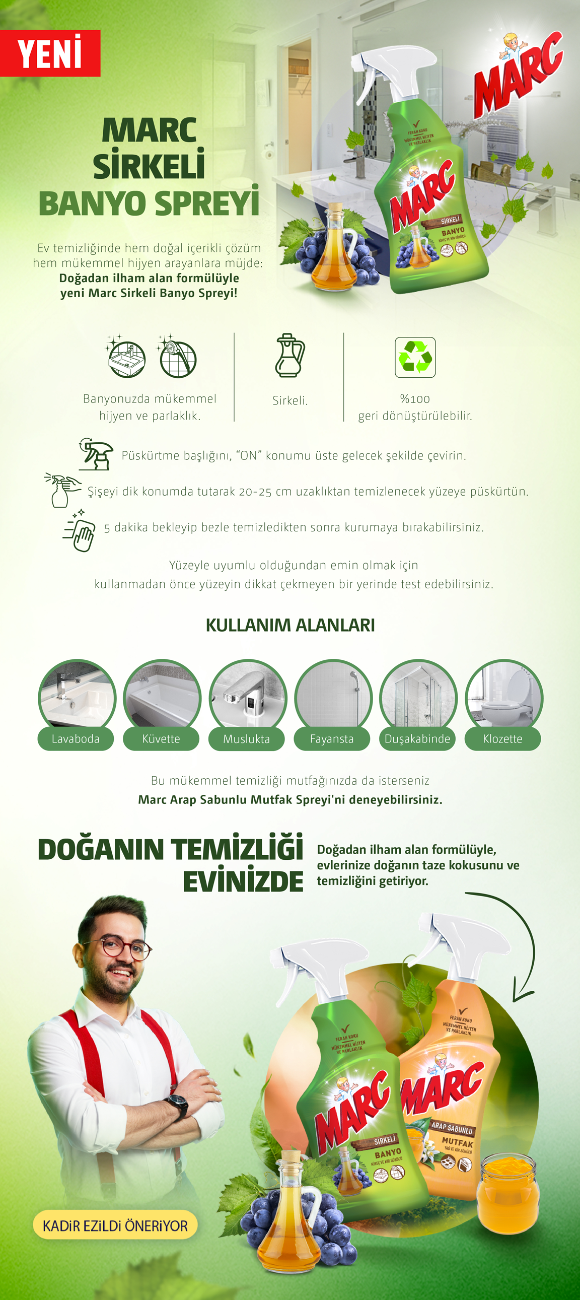 marc banyo yuzey temizleyici sprey sirkeli 750 ml fiyati
