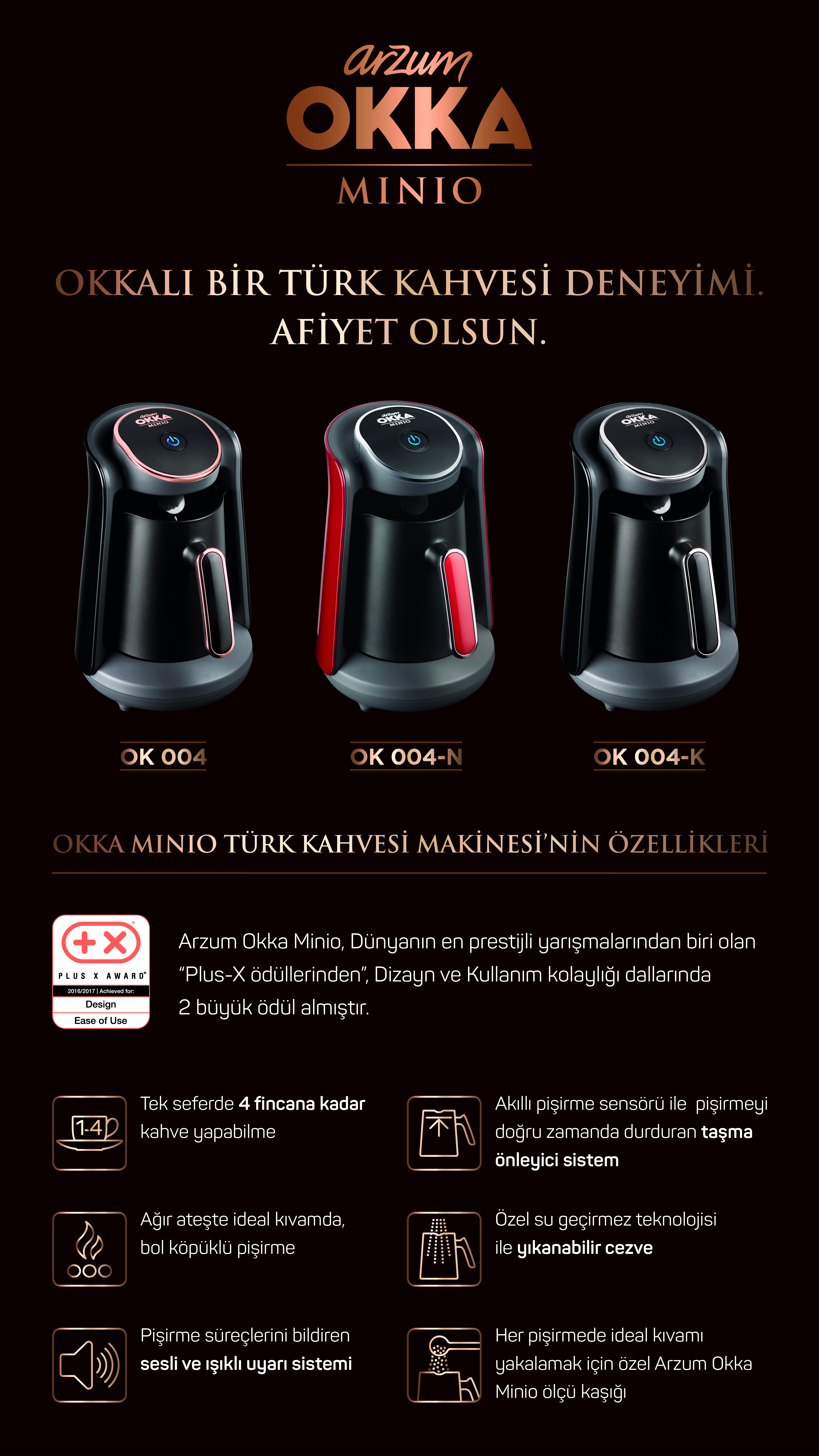 Arzum OK004Okka Minio Bakır Kahve Makinesi Fiyatı ve Özellikleri