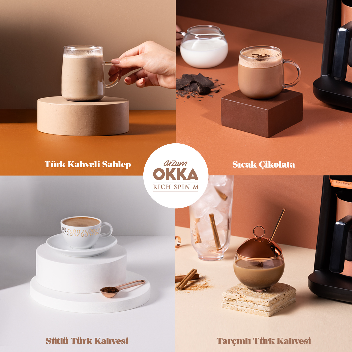 OK0012-K Arzum OKKA Rich Spin M Türk Kahve Makinesi
